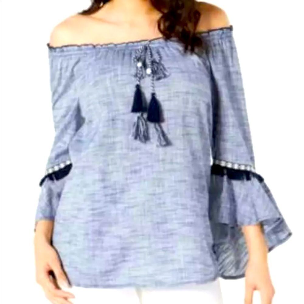 NWT Style & Co. Melly Slub Off the Shoulder top XS